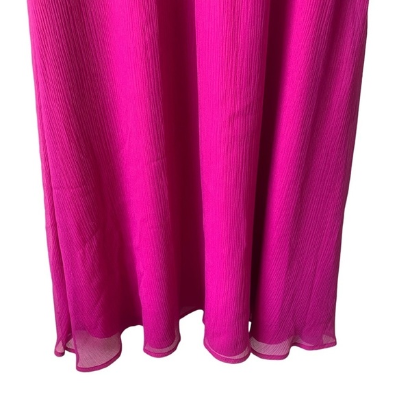 J. Crew Sophia 100% Silk Chiffon Pink Purple Wrap Bodice Lined Dress Size 10 - Picture 5 of 11